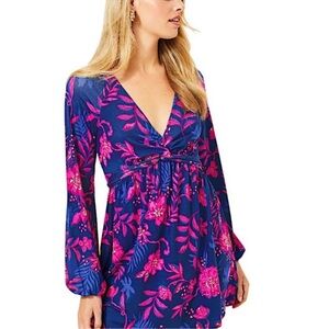 NWT Lilly Pulitzer Vibrant Pink and Blue Mini Dress size XXS